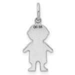 Sterling Silver Rhod-plated Eng. Boy Polished Front/Satin Back Disc Charm - Image 4