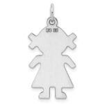 Sterling Silver Rhod-plated Eng. Girl Polished Front/Back Disc Charm - Image 4