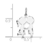 SS Rh-plt Engraveable Boy/Girl Polished Front/Satin Back Disc Charm - Image 3