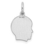 Sterling Silver Rh-plt Engraveable Boy Disc Charm Polish on Front/Back - Image 4