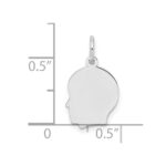 Sterl Silver Rh-plt Engraveable Boy Polished Front/Satin Back Disc Charm - Image 3