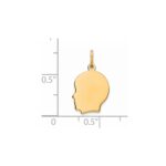 Sterling Silver GP Engraveable Boy Polished Disc Charm - Image 3