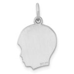 Sterl Silver Rh-plt Engraveable Boy Polished Front/Satin Back Disc Charm - Image 4