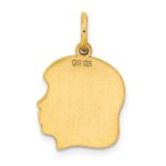 Sterling Silver GP Engraveable Girl Polished Disc Charm - Image 4