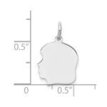 Sterl Silver Rh-plt Engraveable Girl Polished Front/Satin Back Disc Charm - Image 3