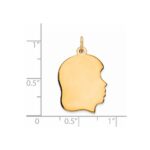 Sterling Silver GP Engraveable Girl Polished Disc Charm - Image 3