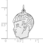 Sterl Silver Rh-plt Engraveable Boy Polished Front/Satin Back Disc Charm - Image 3