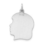 Sterl Silver Rh-plt Engraveable Girl Polished Front/Satin Back Disc Charm - Image 4