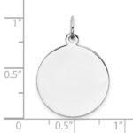 Sterling Silver Rh-plt Engraveable Round Polished Front/Back Disc Charm - Image 3