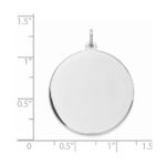 Sterling Silver Rhod-plated Eng. Rnd Polish Front/Back Disc Charm - Image 3