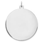 Sterling Silver Rhod-plated Eng. Rnd Polish Front/Back Disc Charm