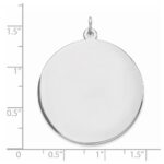 Sterling Silver Rhod-plated Eng. Rnd Polish Front/Satin Back Disc Charm - Image 3