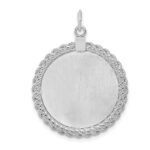 SS Rh-plt Engraveable Round with Rope Polished Front/Satin Back Disc - Image 3