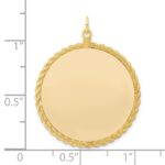 Sterling Silver GP Engraveable Round with Rope Polished Disc - Image 4