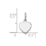 SS Rh-plt Engraveable Heart Polished Front/Satin Back Disc Charm - Image 3