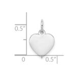 Sterling Silver Rh-plt Engraveable Heart Polished Front/Back Disc Charm - Image 3