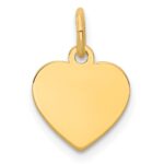 Sterling Silver GP Engraveable Heart Polished Disc Charm