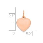 Sterling Silver RG Plated Engraveable Heart Polished Disc Charm - Image 2