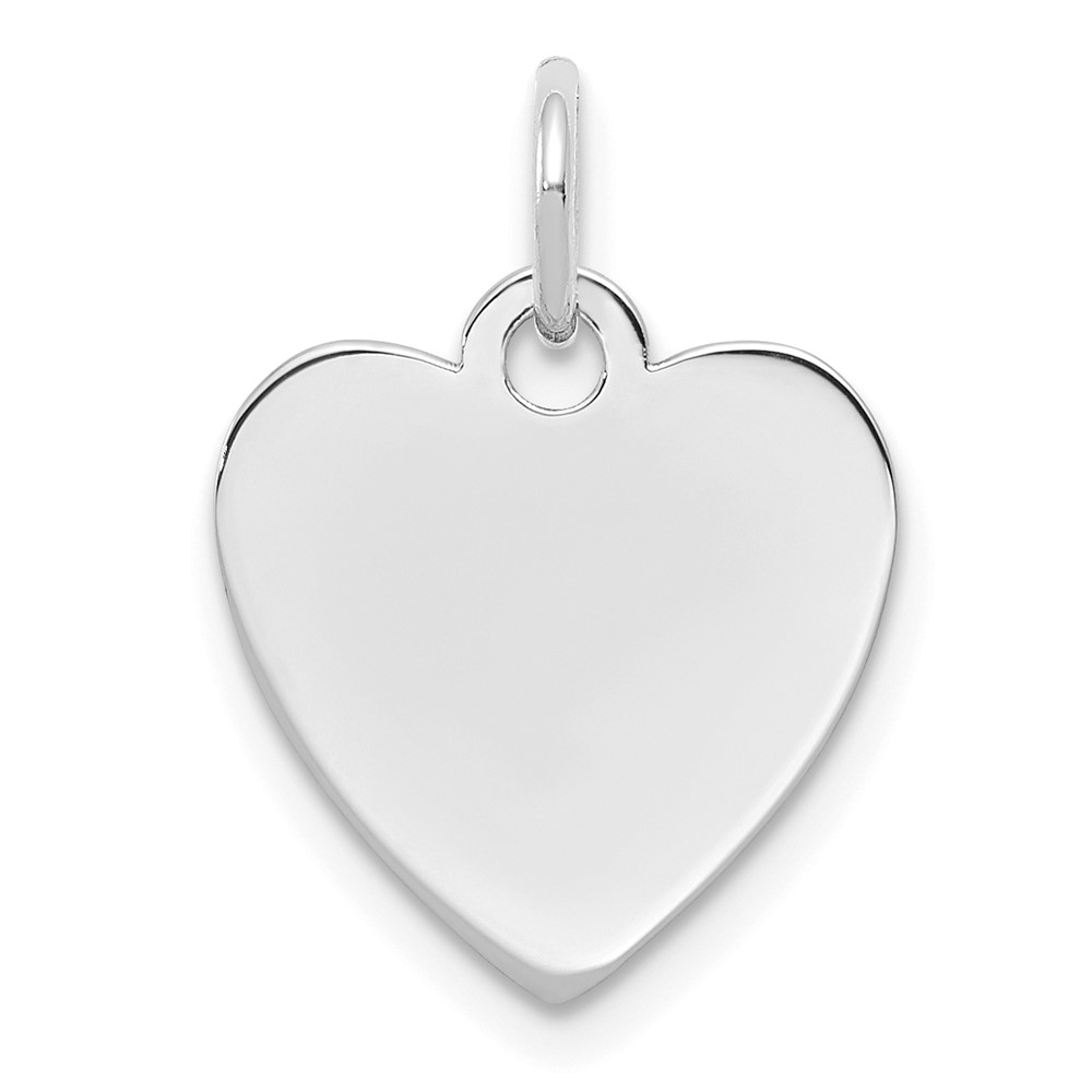 QM390-10.jpg Sterling Silver Rhod-plated Eng. Heart Polish Front & Back Disc Charm - Image 1