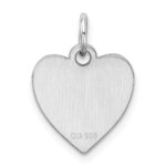 Sterling Silver Rh-plt Engraveable Heart Polished Front/Back Disc Charm - Image 4