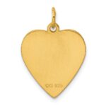 Sterling Silver GP Engraveable Heart Polished Disc Charm - Image 4