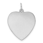 Sterling Silver RG Plated Eng. Heart Polish Front/Satin Back Disc Charm - Image 4