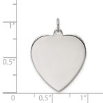 Sterling Silver RG Plated Eng. Heart Polish Front/Satin Back Disc Charm - Image 3