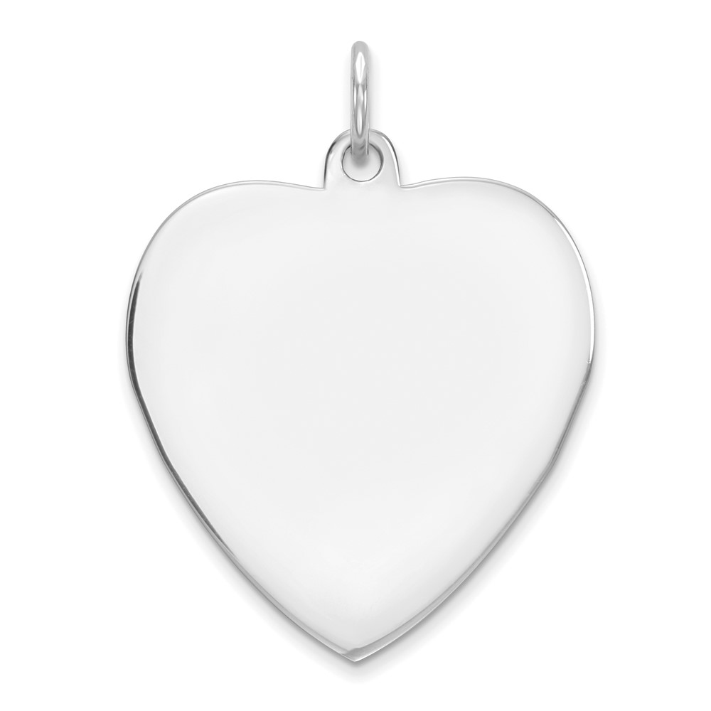 QM393.jpg SS Rh-plt Engraveable Heart Polished Front/Satin Back Disc Charm - Image 1