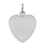SS Rh-plt Engraveable Heart Polished Front/Satin Back Disc Charm - Image 4