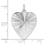 SS Rh-plt Engraveable Heart Polished Front/Satin Back Disc Charm - Image 3