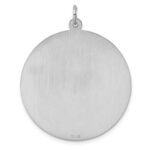 SS Rh-plt Engraveable Round Polished Front/Satin Back Disc Charm - Image 4