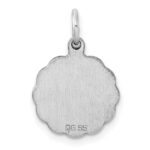 Sterling Silver Rh-plt Engraveable Polished Front/Satin Back Disc Charm - Image 4