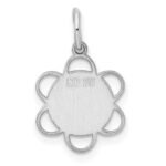 Sterling Silver Rhodium-plated Engraveable Disc Charm - Image 4