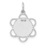 Sterling Silver Rh-plt Engravable Polished Front/Satin Back Disc Charm - Image 4