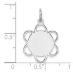 Sterling Silver Rh-plt Engravable Polished Front/Satin Back Disc Charm - Image 3
