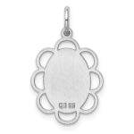 Sterling Silver Rh-plt Engraveable Polished Front/Satin Back Disc Charm - Image 4