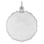 Sterling Silver Rh-plt Engraveable Polished Front/Satin Back Disc Charm - Image 4