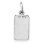 Sterl Silver Rh-plt Engraveable Rectangle Polished Front/Back Disc Charm - Image 4
