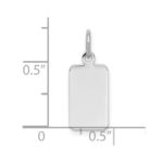 Sterl Silver Rh-plt Engraveable Rectangle Polished Front/Back Disc Charm - Image 3