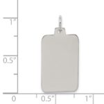 Sterling Silver Rhod.-plated Eng. Rect. Polish Front/Back Disc Charm - Image 3