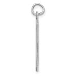 SS Rh-plt Engraveable Rectangle Polished Front/Satin Back Disc Charm - Image 2