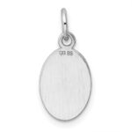 Sterl Silver Rh-plt Engraveable Oval Polished Front/Satin Back Disc Charm - Image 4