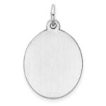 Sterling Silver Rhod-plate Eng. Oval Polish Front/Back Disc Charm - Image 4