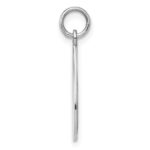 SS Rh-plt Engraveable Teardrop Polished Front/Satin Back Disc Charm - Image 2