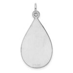 SS Rh-plt Engraveable Teardrop Polished Front/Satin Back Disc Charm - Image 4