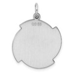 Sterling Silver Rhodium-plated Engraveable Disc Charm - Image 4