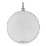 SS Rh-plt Engraveable Round Patterned Polished Front/Satin Back Disc - Image 4