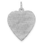 SS Rh-plt Engraveable Heart Patterned Polished Front/Satin Back Disc - Image 4