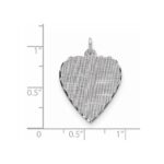 SS Rh-plt Engraveable Heart Patterned Polished Front/Satin Back Disc - Image 3