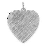 SS Rh-plt Engraveable Heart Patterned Polished Front/Satin Back Disc - Image 4